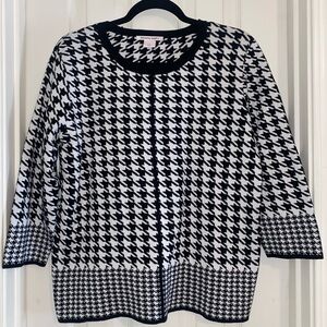 Allison Daley Monochrome Houndstooth Sweater